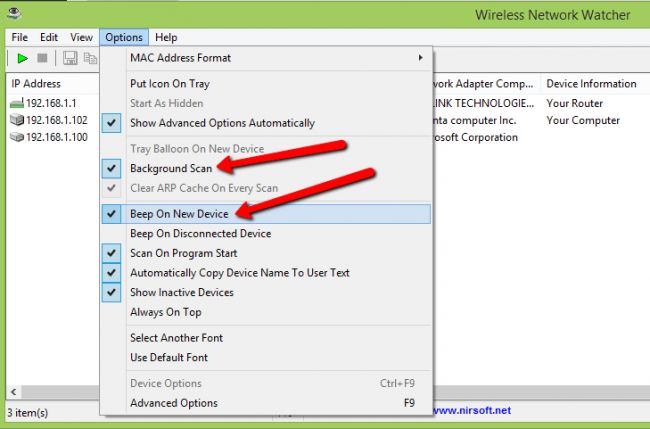 enable Background Scan